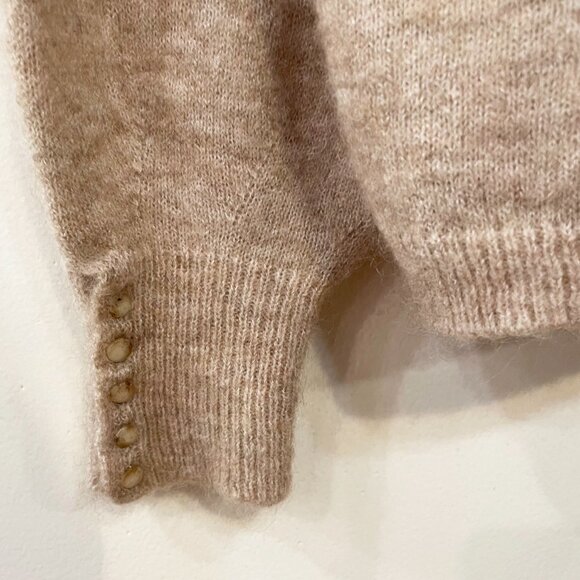EUC Sézane Louise Puff Sleeve Mohair Wool Sweater Beige XS - Picture 7 of 10